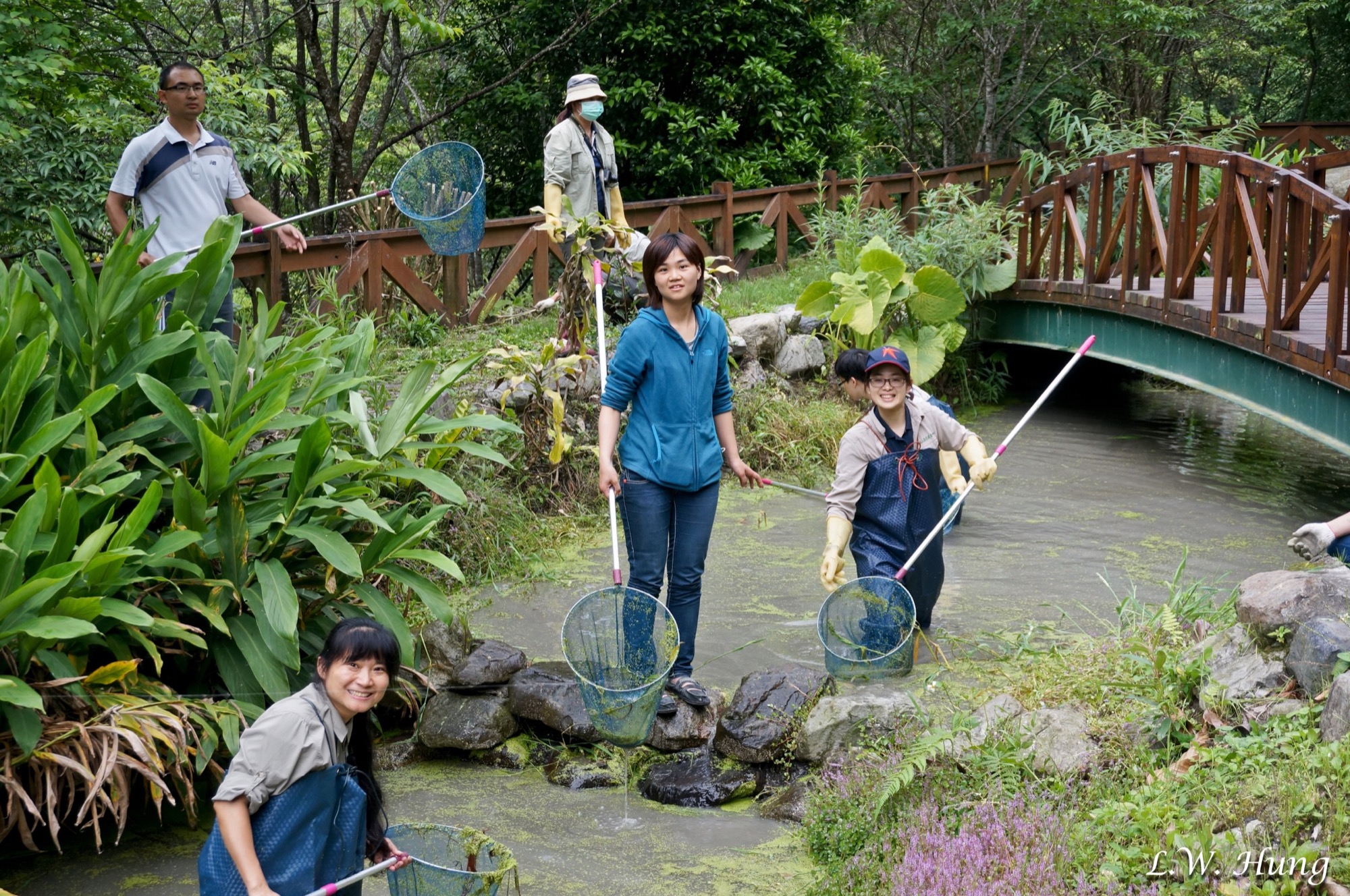 管處志工水生植物研習暨生態池清理