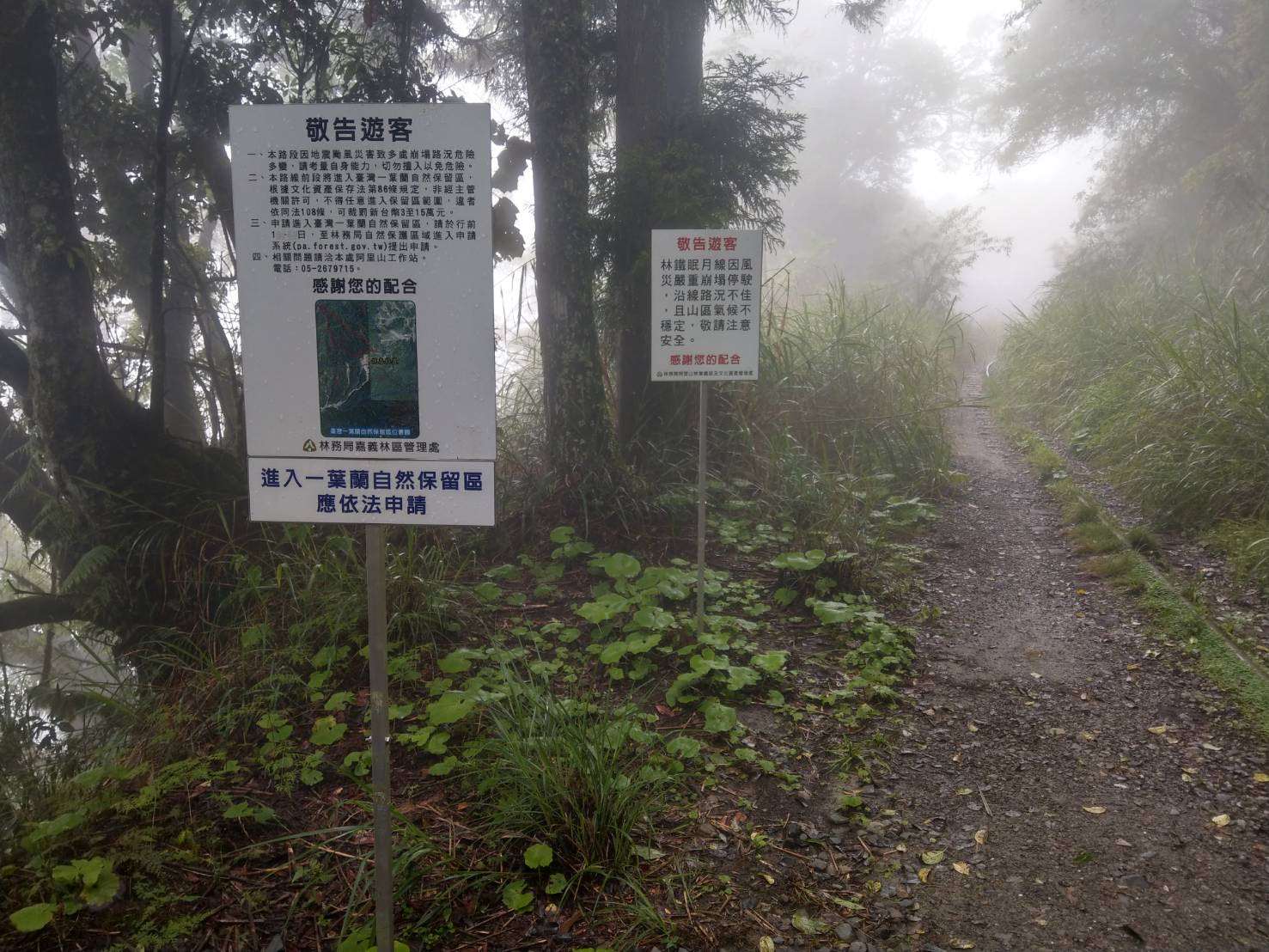 臺灣一葉蘭自然保留區告示牌