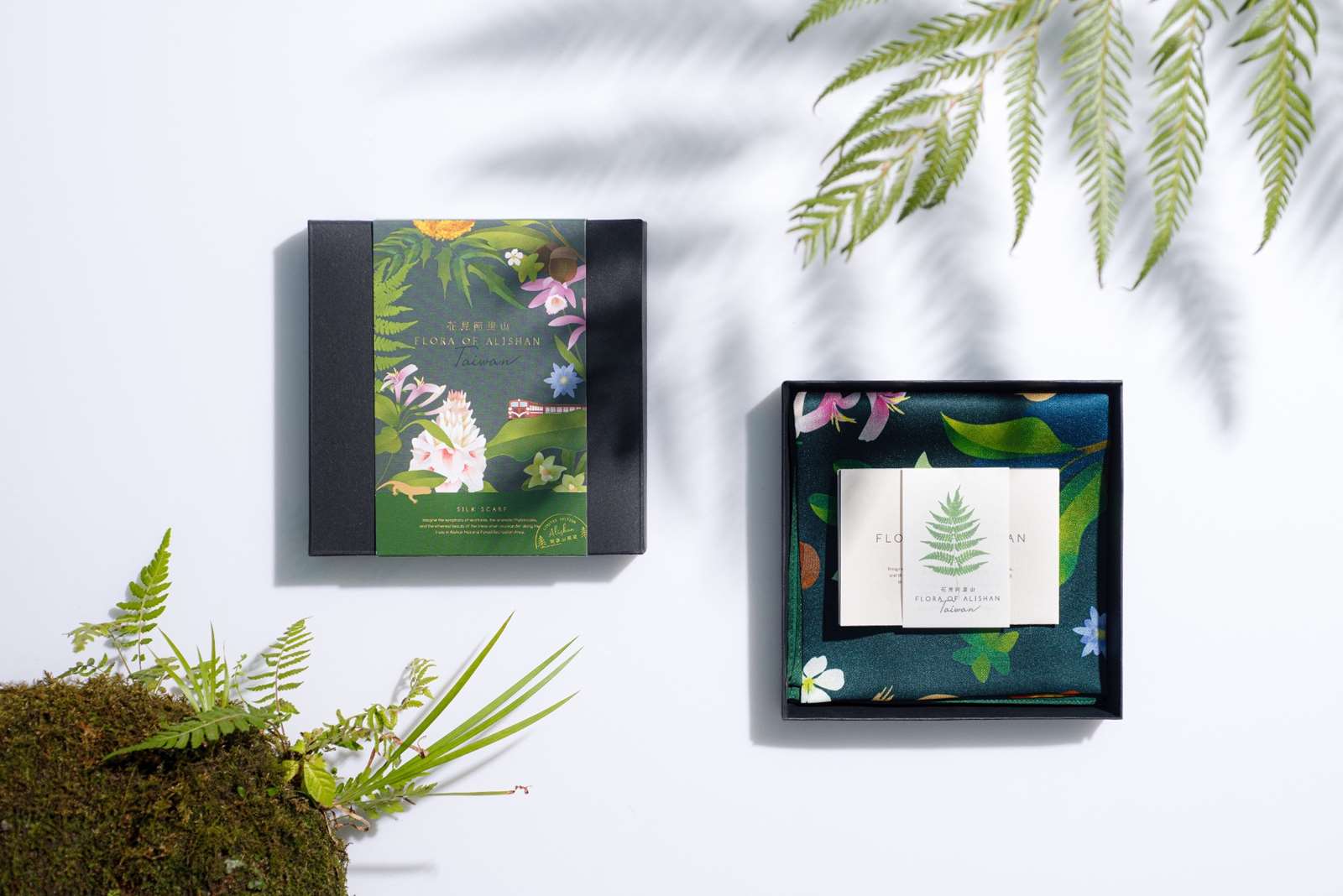 阿里山命名植物絲巾禮盒(500元)，送禮自用兩相宜