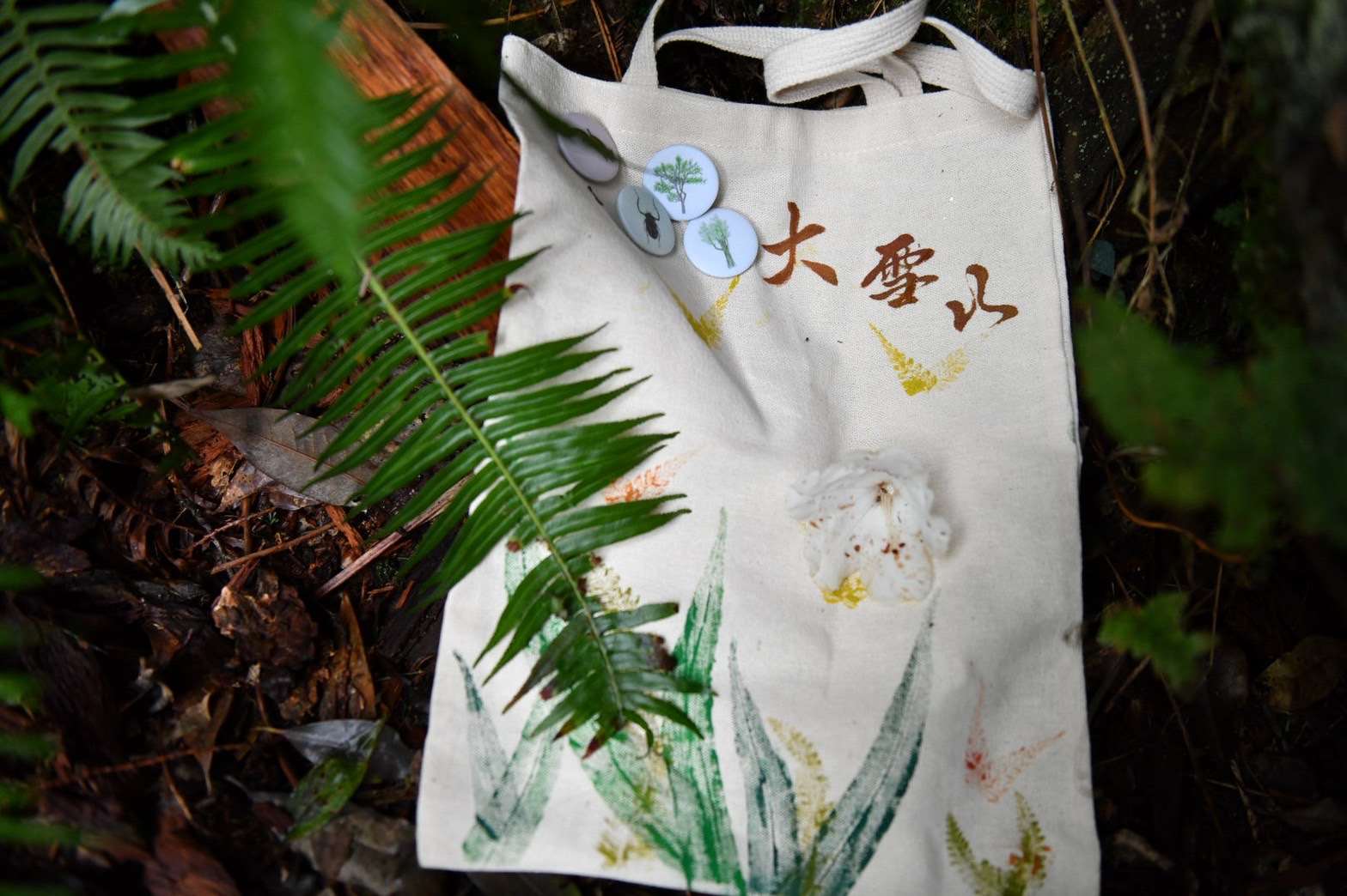 蕨類拓印創意DIY提袋