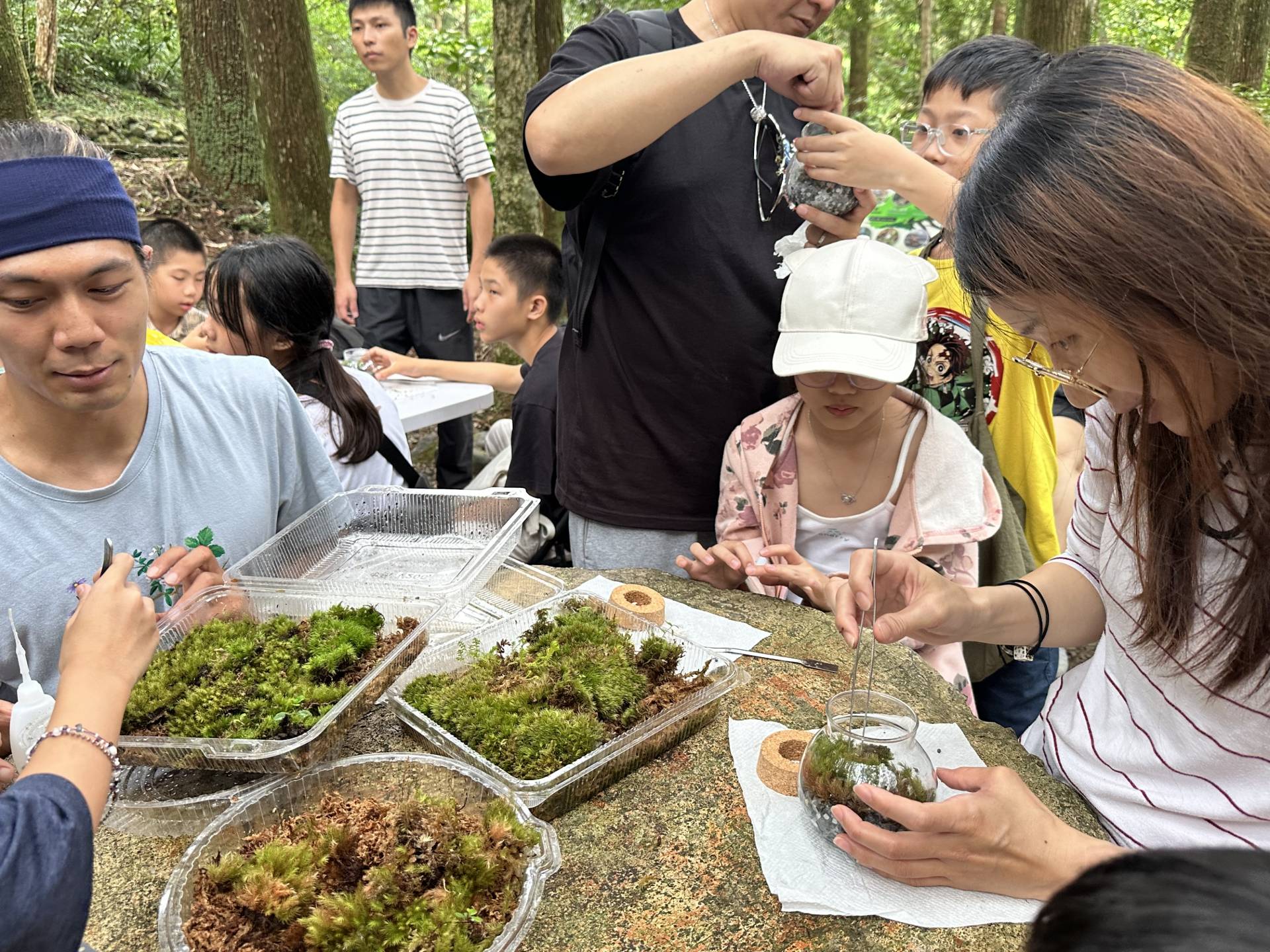 親子攜手做微景觀瓶