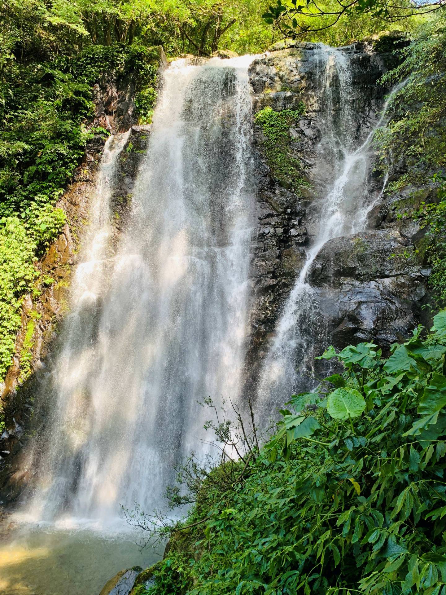 滿月圓處女瀑布的飛濺